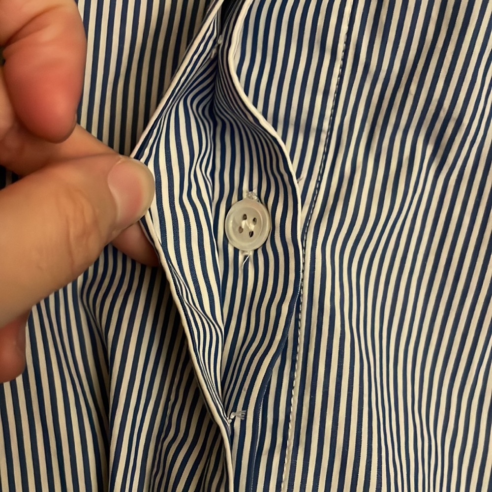 Theory Blue Striped Tunic Top - Picture 6 of 7